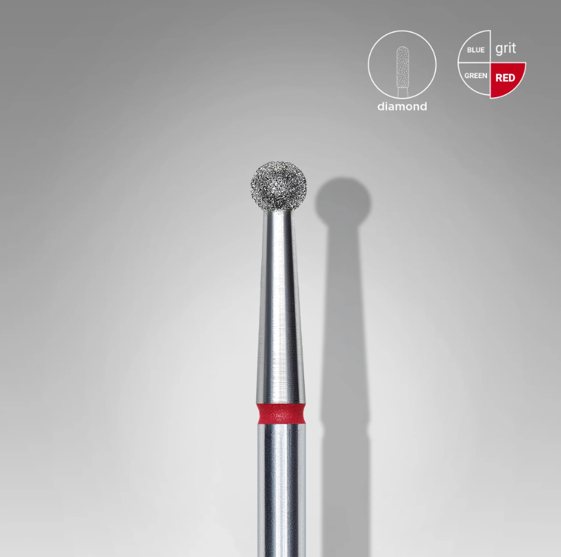 Punta Diamante Staleks FA01R027 «Bola» 2.7 mm rojo, — Photo 2