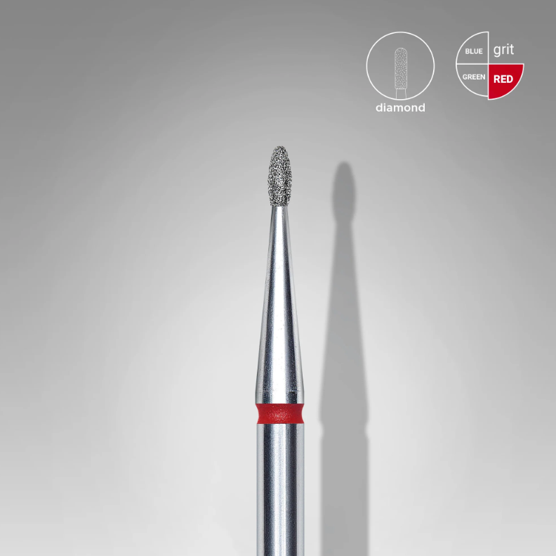Punta Diamante Staleks FA50R012/3 «Capullo Redondeado» 1.2 mm rojo — Photo 2