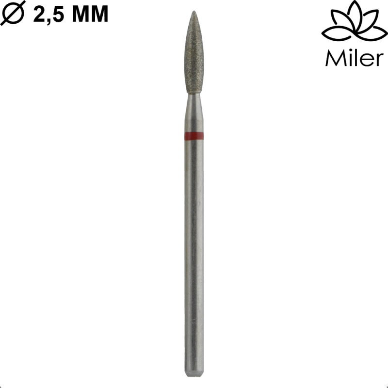 Miler, kit de 5 fresas diamantes, M862f025, rojo — Photo 2